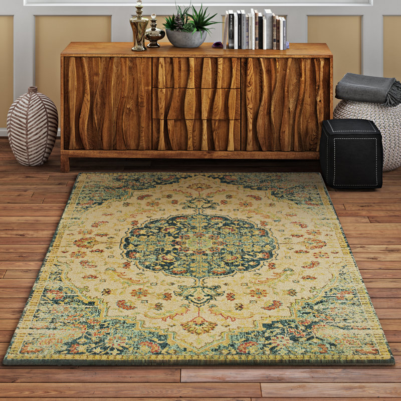 Bloomsbury Market Holbrook Sage/Teal Green Area Rug & Reviews Wayfair